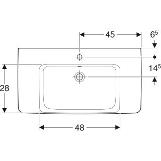 Geberit 501702001 Renova Plan WT mit Ablagefl., 90x48cm