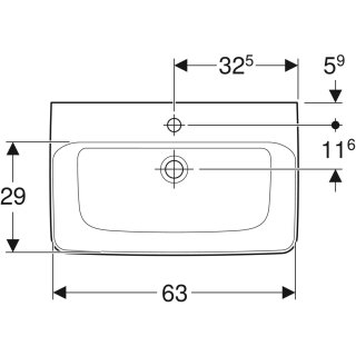 Geberit 501715001 Renova Compact Waschtisch, 65x40cm