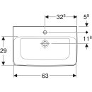 Geberit 501715001 Renova Compact Waschtisch, 65x40cm