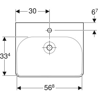 Geberit 501732001 Smyle Square Waschtisch, 60x48cm