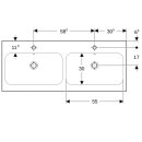 Geberit 501838001 iCon Light Doppelwaschtisch 120x48cm