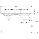 Geberit 501838001 iCon Light Doppelwaschtisch 120x48cm