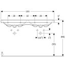 Geberit 501838006 iCon Light Doppelwaschtisch 120x48cm