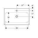 Geberit 501848002 iCon Light Aufsatzwaschtisch 75x48cm