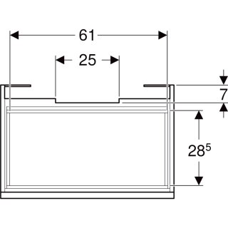 Geberit 501908JK1 Renova Plan US f. WT, mit 1 Schublade