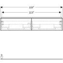 Geberit 502314012 iCon Unterschrank f&uuml;r DWT, 2 Schubl.