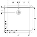 Geberit 550901001 Olona Duschwanne 90 x 90 cm