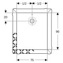 Geberit 550905001 Olona Duschwanne 90 x 75 cm