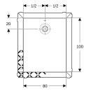 Geberit 550909001 Olona Duschwanne 100 x 80 cm