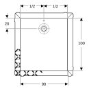Geberit 550910001 Olona Duschwanne 100 x 90 cm