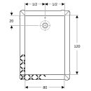 Geberit 550913001 Olona Duschwanne 120 x 80 cm