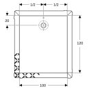 Geberit 550915001 Olona Duschwanne 120 x 100 cm