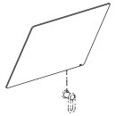 HEWI crystal mirror w. hanger Ser 801/2 for unlit tilt mirrors